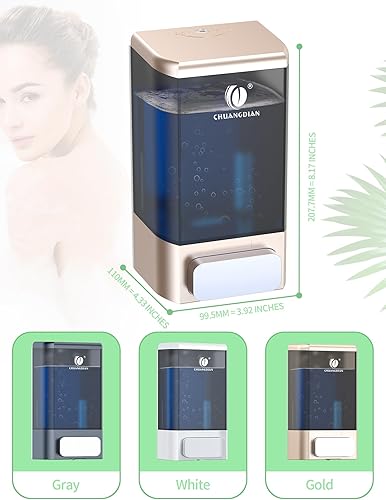 Miniatura 8 de Hand Soap Dispenser Wall Mounted, 34oz (1000mL) Commercial Manual Refillable Liquid Soap Dispenser-White, CHUANGDIAN