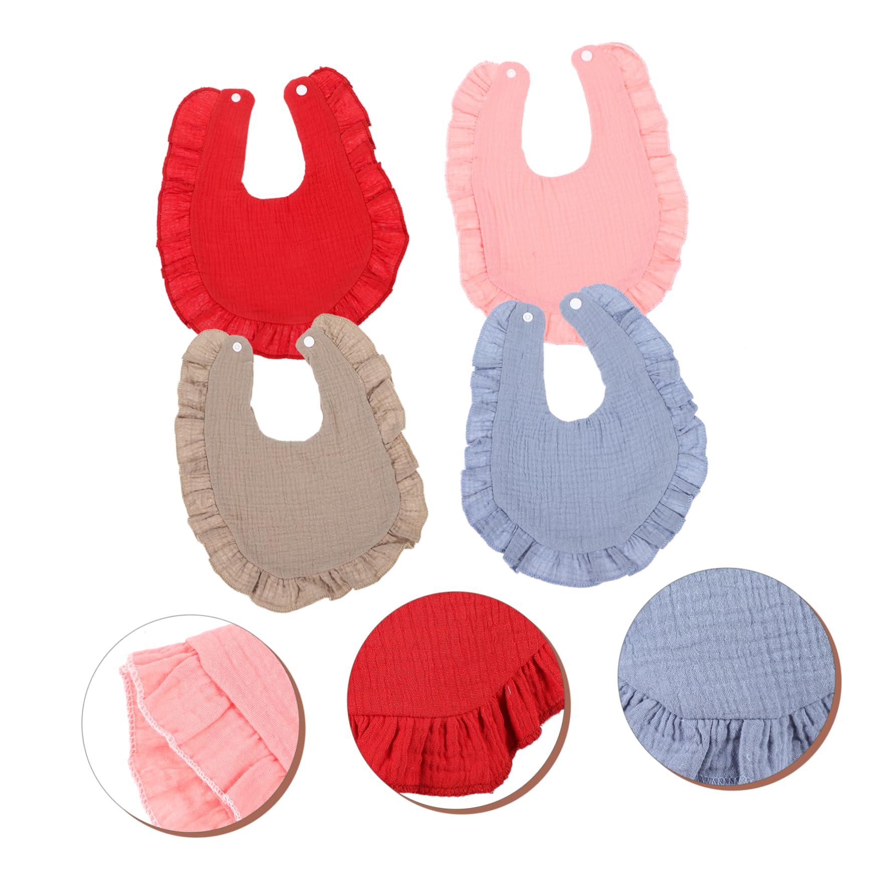 4 piezas Baberos de Algodón Impermeables para Bebés Baberos para Niñas Diseño Ligero y Práctico