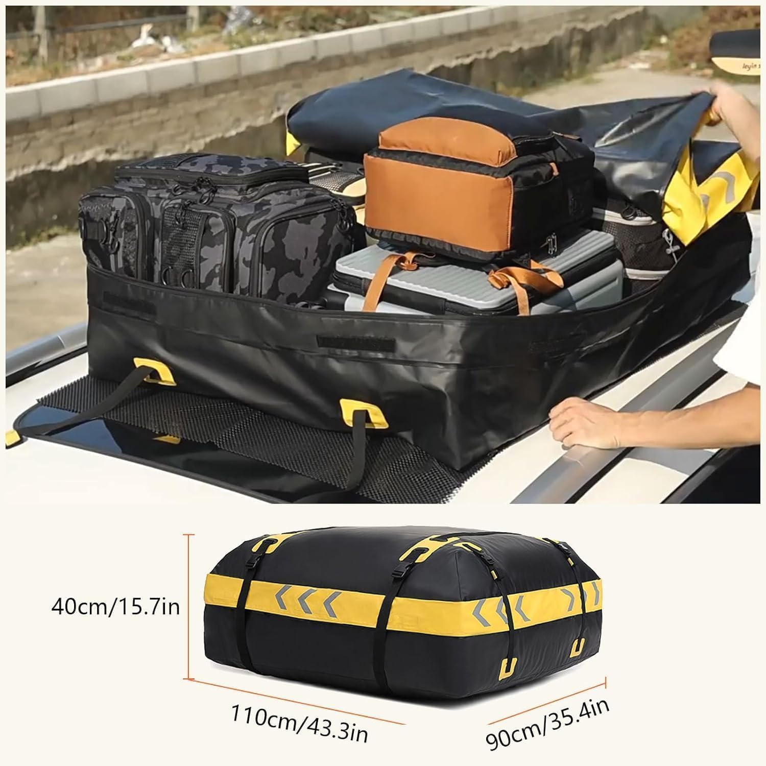 Vehicle Soft-Shell Carriers for Toyota Camry Prius 2000-2025, Car Roof Bag, Automotive Roof Rack Cargo Carrier, Car Rooftop Cargo Carrier