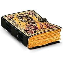 Gothic Tarot Mom Skeleton Handmade Antique Deckle Edge Paper Journal 7x5 Inch Vintage Leather Bound Sketchbook with 200 Pages 150 GSM Unique Handmade Diary for Writing, Drawing & Gifting