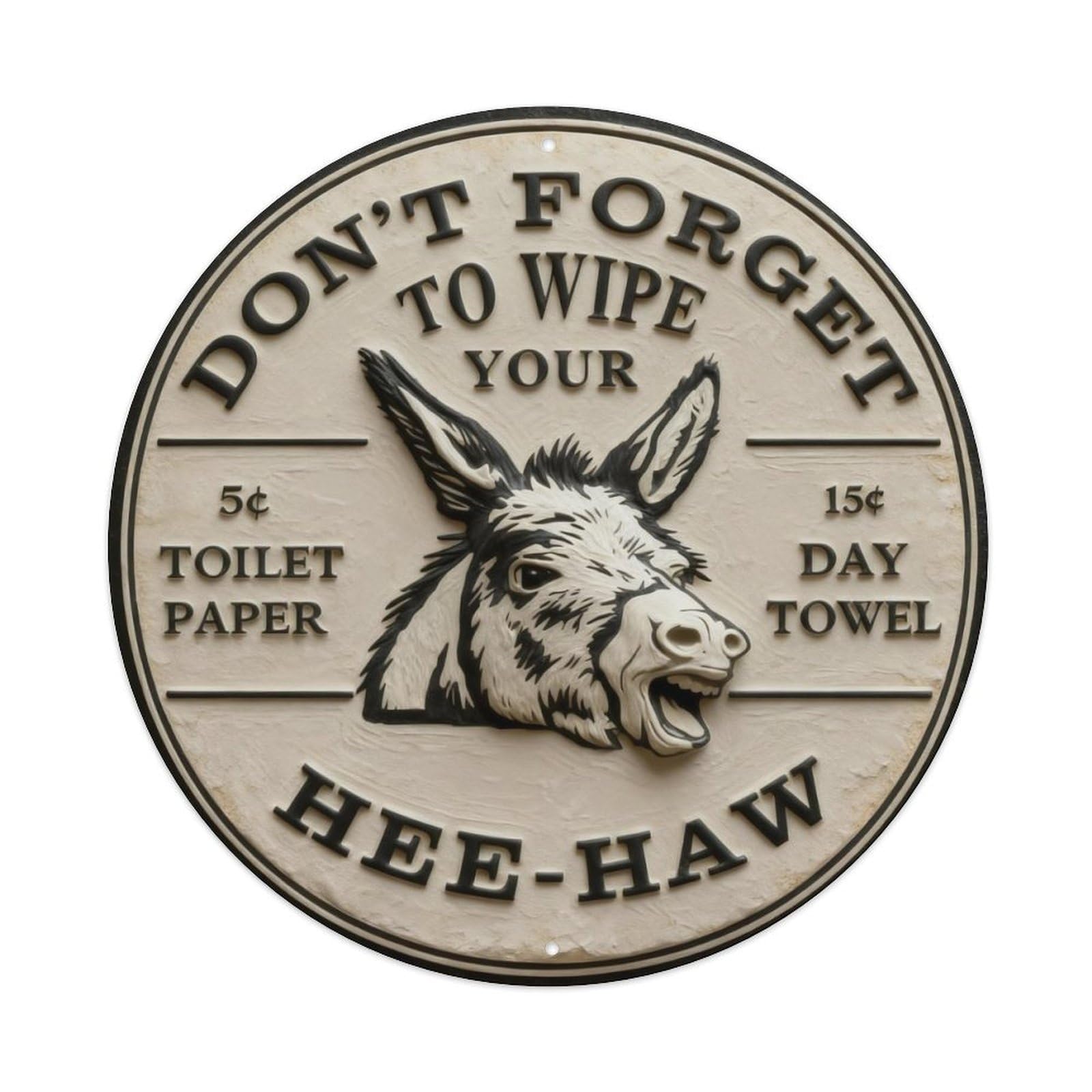 Zlatcbu Vintage Don't Forget To Wipe Your Hee Haw Metal Tin Sign Retro Wall Art Poster, Decor For Home Living Room Bar Cafe Garage, 8X8 Inch