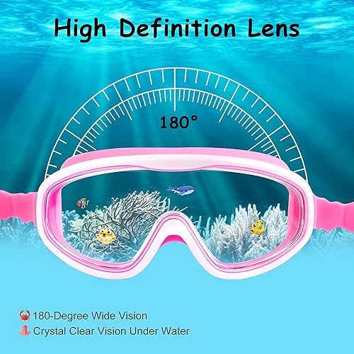 Miniatura 3 de COOLOO Kids Swim Goggles for Age 3-15, 2 Pack Kids Goggles for Swimming with Nose Cover, No Leaking, Anti-Fog, Waterproof