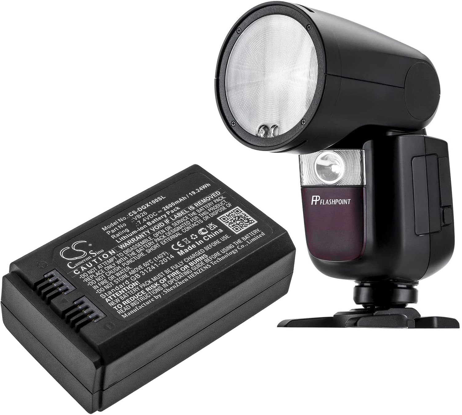 Cameron Sino Battery for GODOX V1 PN:GODOX VB26 2600mAh / 19.24Wh