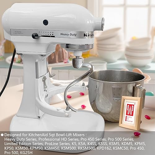 Miniatura 2 de Gancho de masa en espiral de acero inoxidable, accesorios y accesorios para mezcladores KitchenAid, apto para tazón de mezcla de 5 cuartos de galón