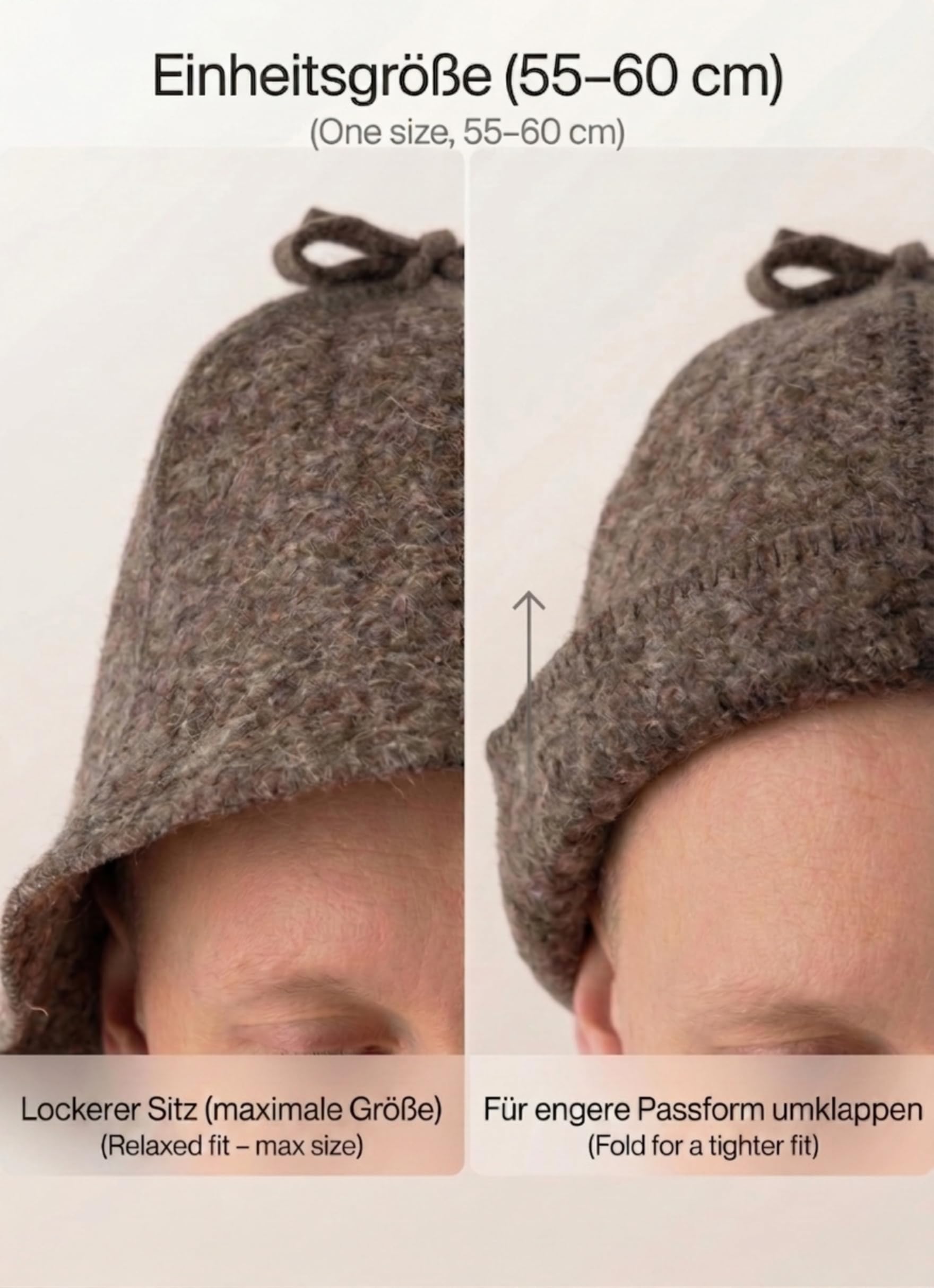 Saunahut 100% Wollfilz für Damen und Herren – Hitzeschutz, Naturmaterial, Mütze Filz Saunamütze