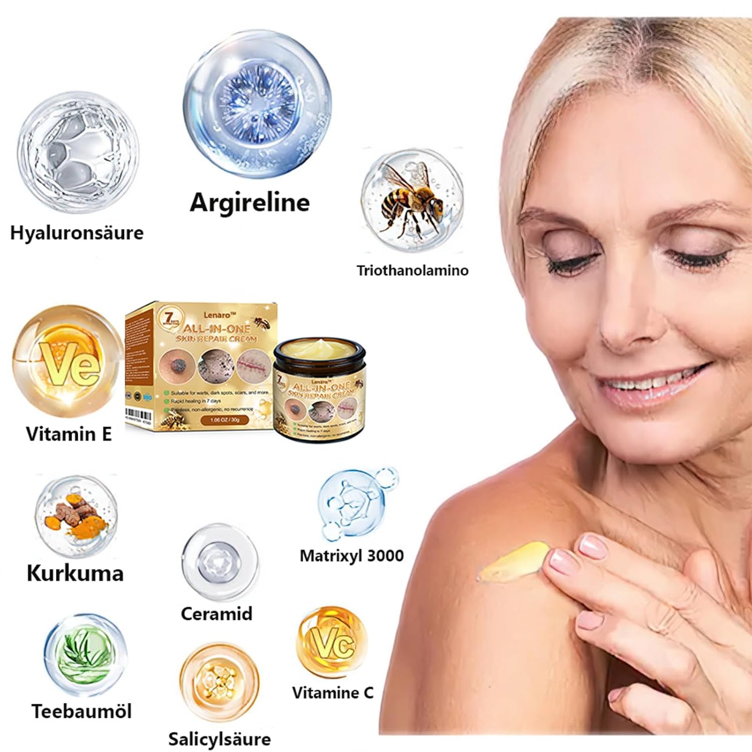 Bee Venom All-in-One Cream,Bee Venom Skin Treatment Cream,Hydrates skin and reduces blemishes (4PCS)