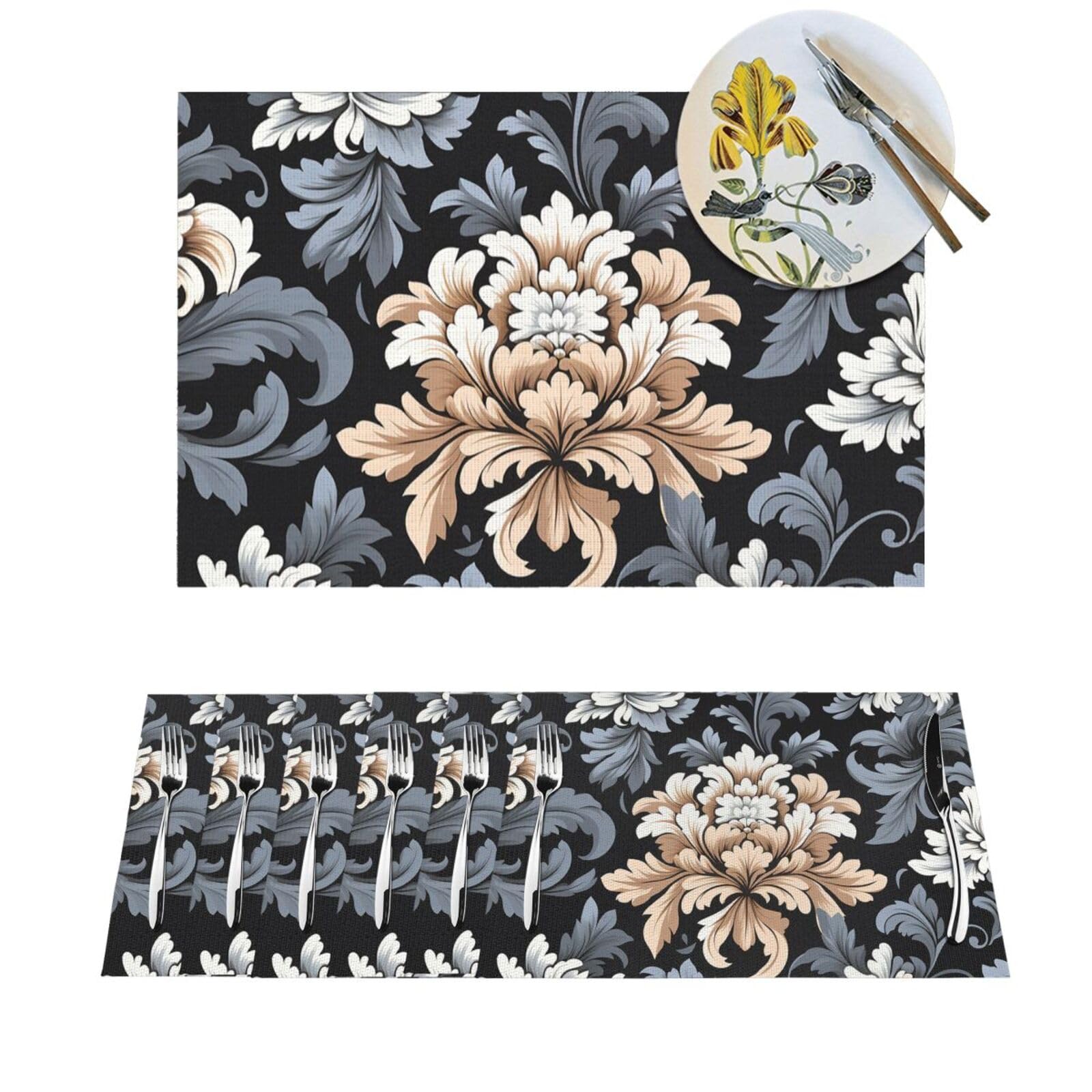 Sets de table en PVC damassé lot de 6 lavables et durables pour protéger votre table de fête