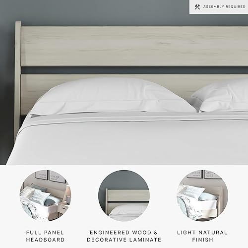 Miniatura 5 de Signature Design by Ashley Socalle - Cabecero completo, con listones abiertos, color beige natural