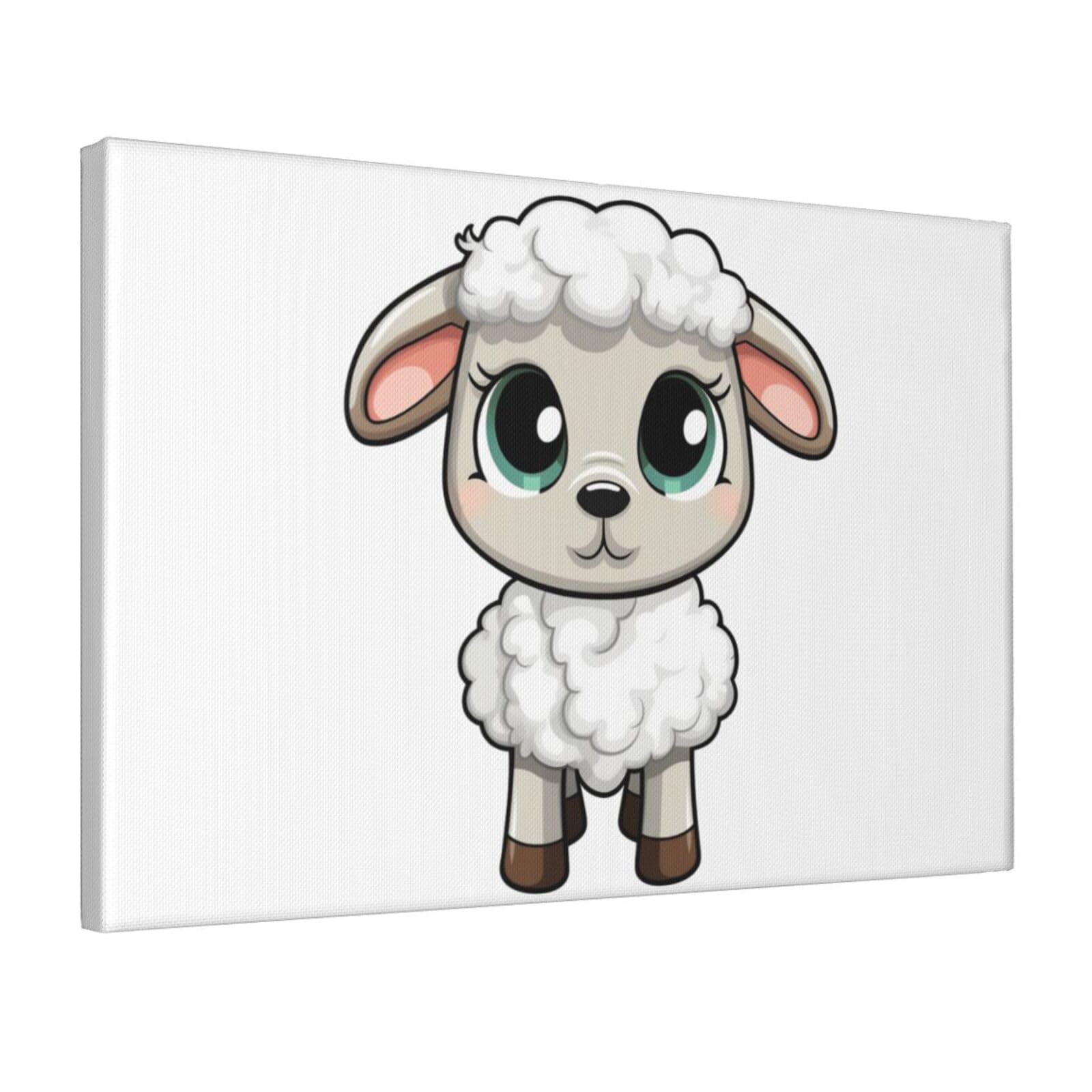 Framed Wall Art for Living Room Art Work, Lamb Picture Prints Modern Office Wall Paintings Poster Aesthetic Wall Decorations for Home Decor Ready To Hang 12"x18"