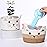 Zopeal Cat Basket Storage Woven Organizer with Ears Christmas Decorative Pet Toy Cute Cotton Rope Basket for Gift Cat Dog Toy Bin Nursery Room(8.3 x 4.7 Inch,White Khaki Brown)