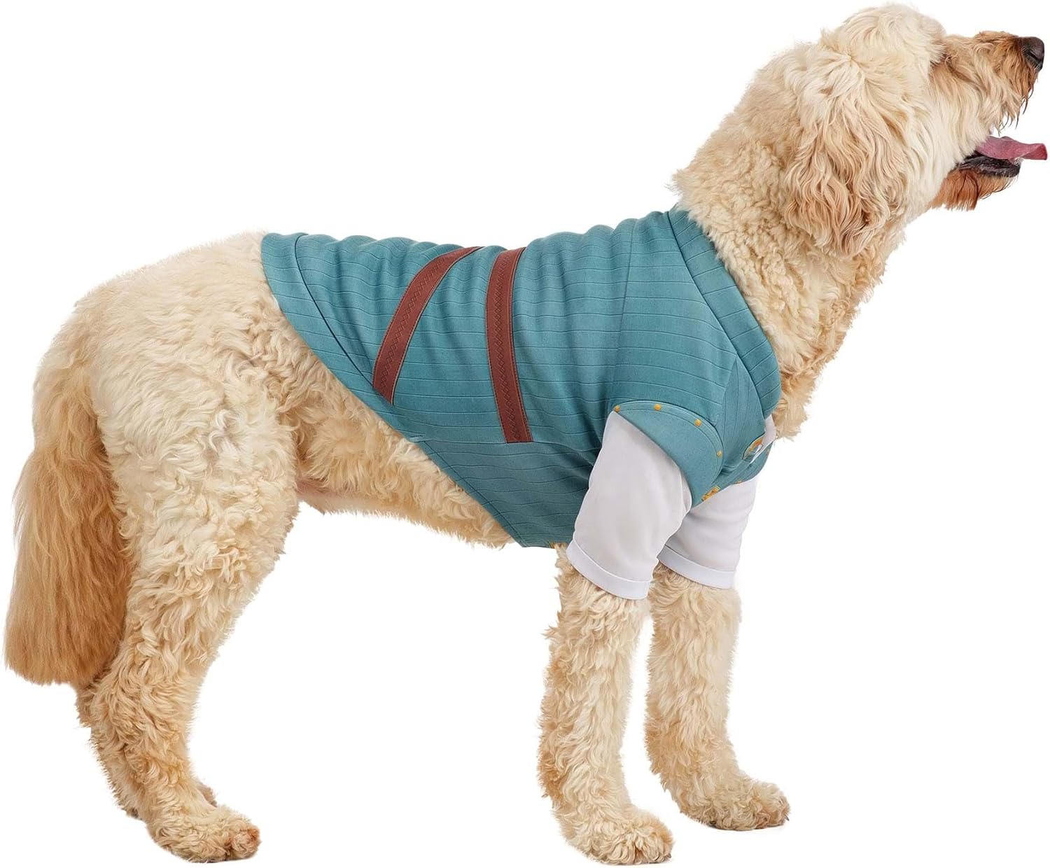 Disney Tangled Flynn Rider Pet Costume | Dog Outfit with Collared Vest and Pouch for Halloween, Parades L