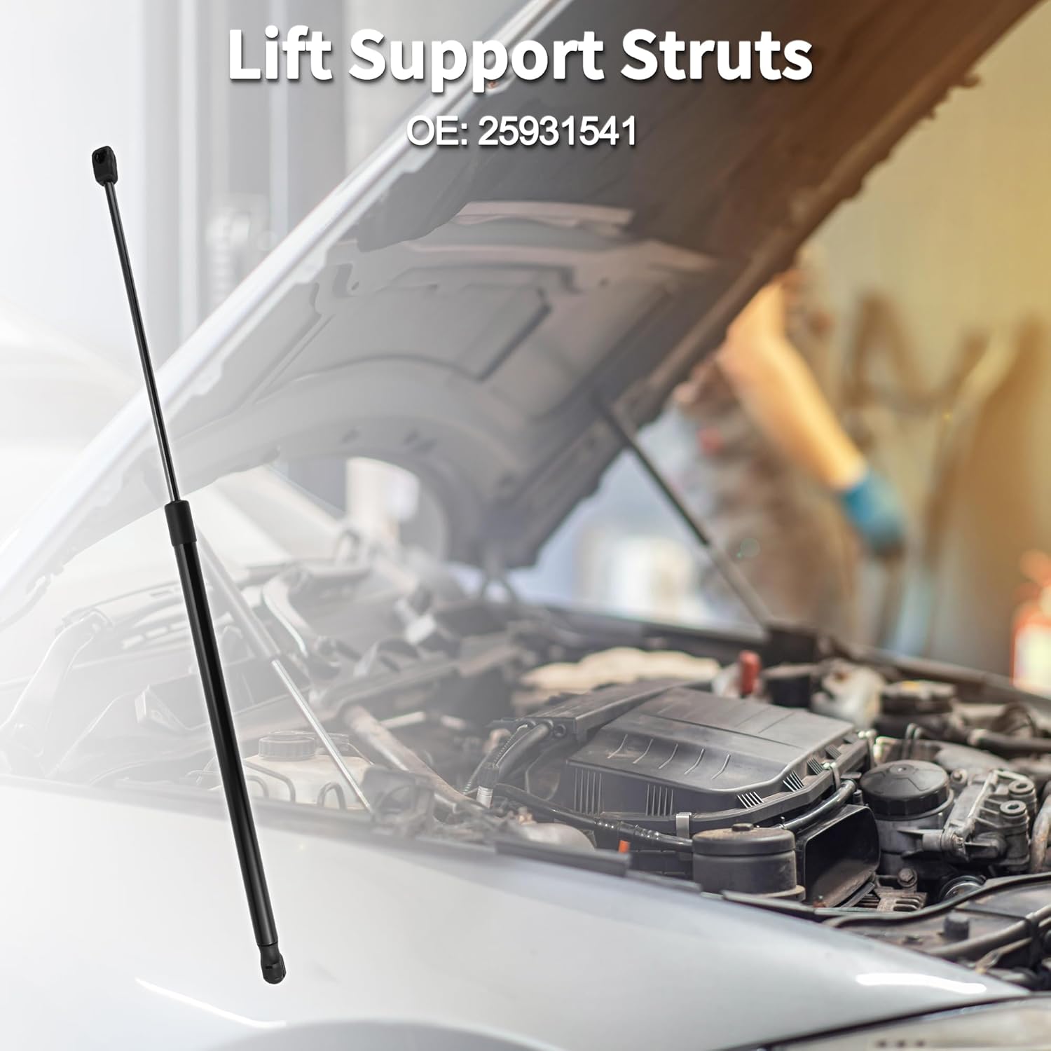 Lift Supports Struts for Chevrolet Malibu 2013-2016 No.25931541 Front Hood Gas Spring Black 1PCS