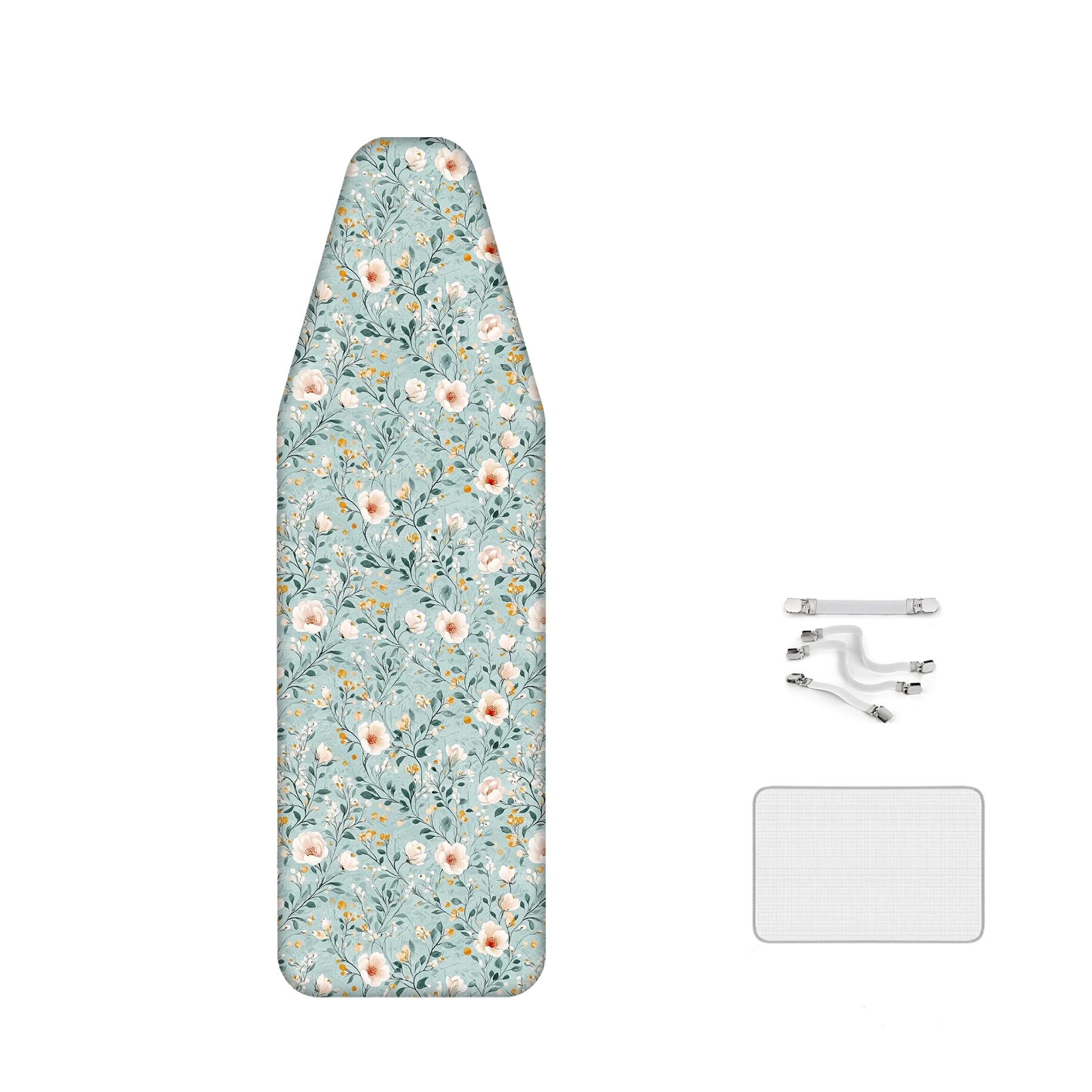 Ironing Board Cover, Pure Cotton - 2-In-1 Design, with Fasteners, Replacement Covers 157x58cm, Suitable for Large Steam Ironing Boards