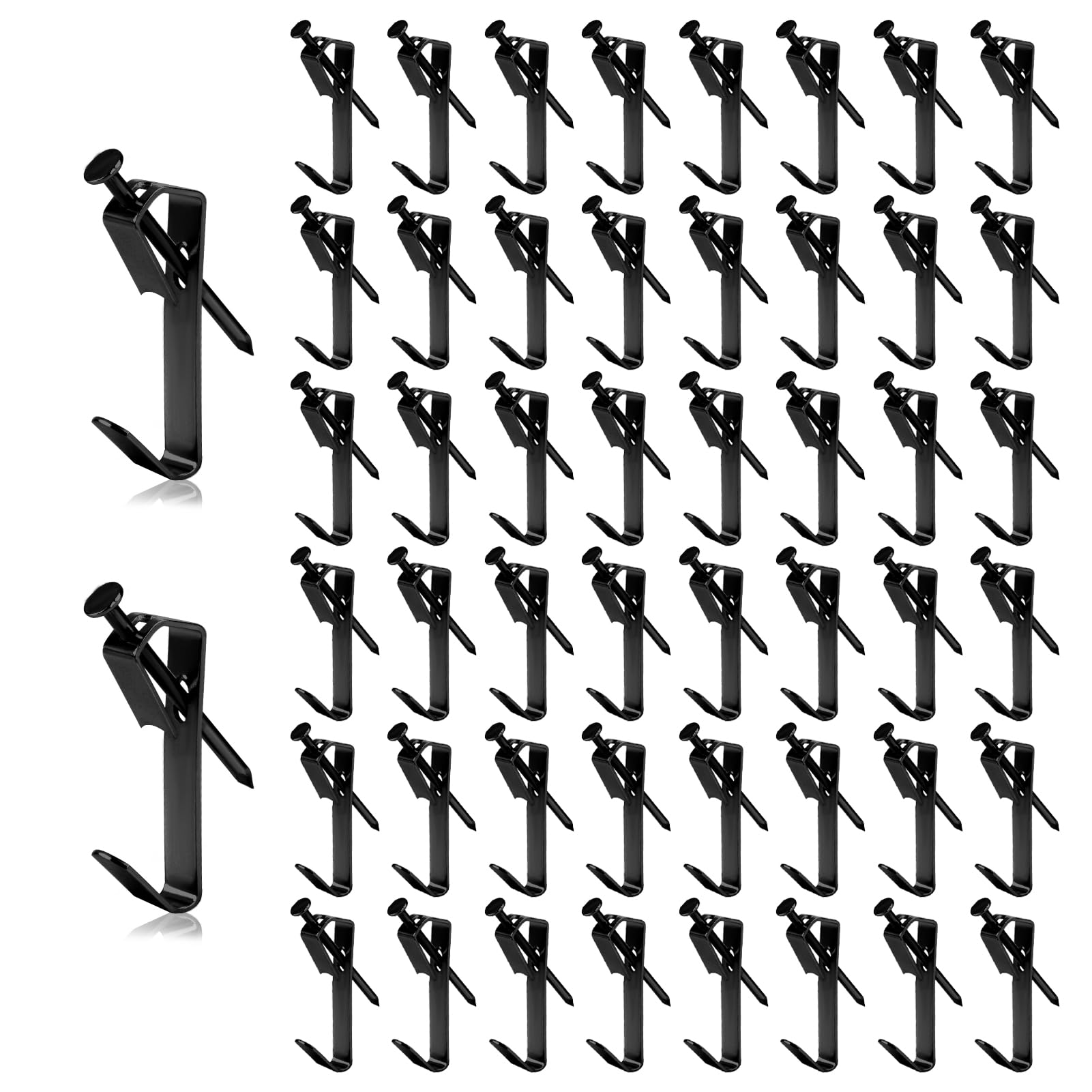 100 ganchos para colgar cuadros con clavos, kit de colgar marcos de fotos resistentes para paneles de yeso de madera, hasta 30 libras, ideal para marcos, espejos, arte de pared, incluye ganchos y