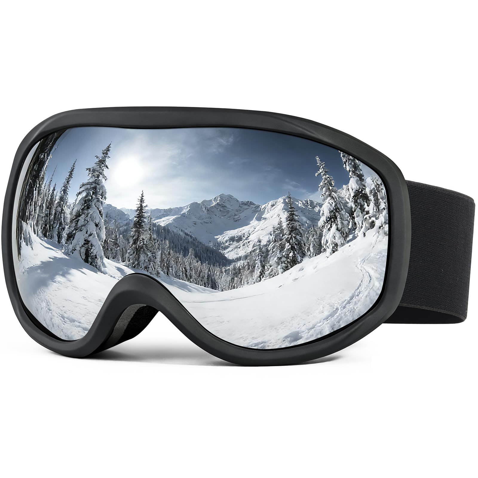 FMY Occhiali da snowboard e sci per adulti, anti appannamento, protezione UV, occhiali da sci per uomini, donne e giovani