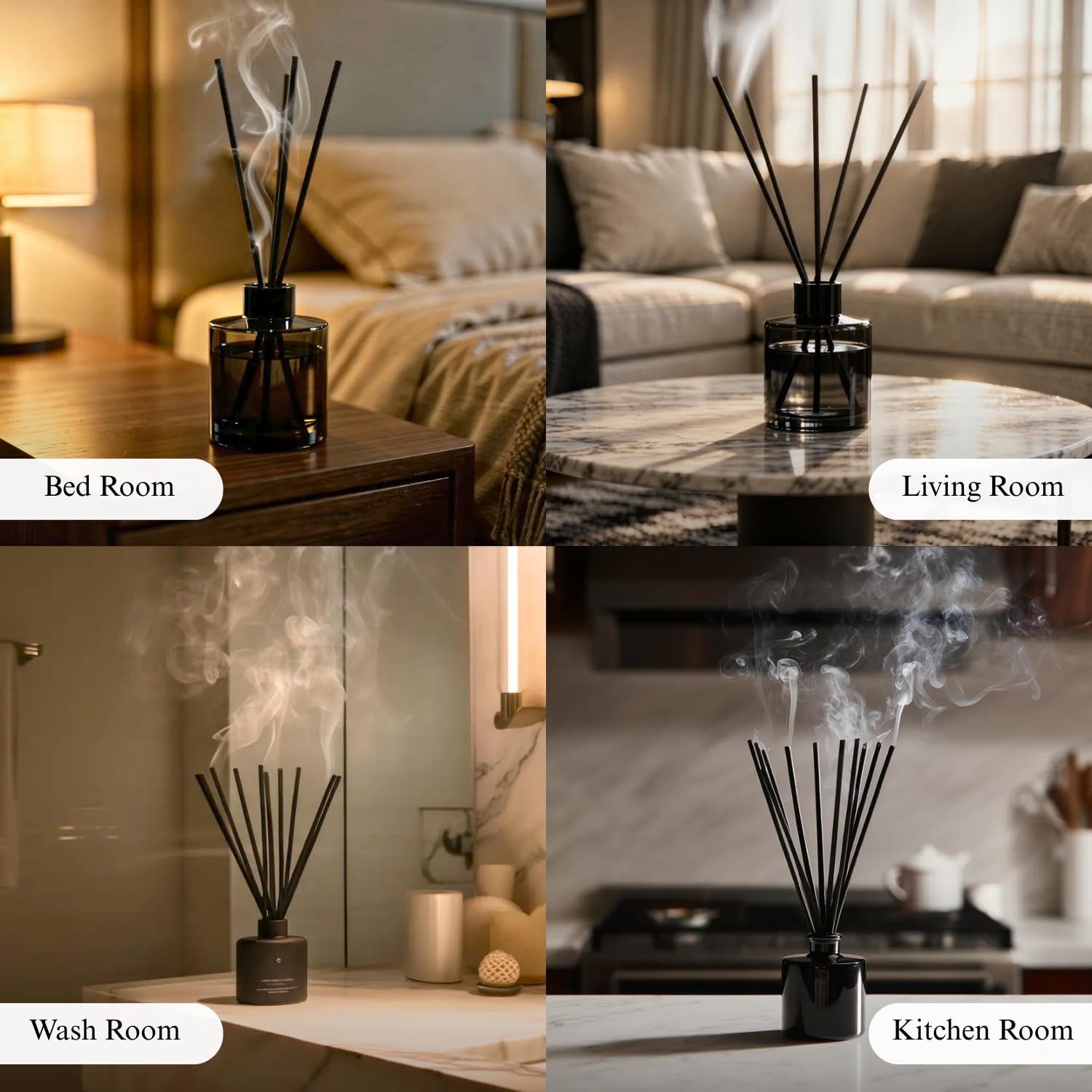 Floryn Decor Black Reed Diffuser Sticks | Fiber Aroma Sticks for Oil Diffuser | High Absorption, Long Lasting Fragrance | Replacement Reeds for Home, Office & Spa (Pack of 25) 4