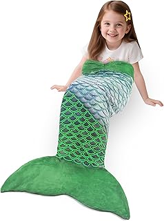 Catalonia Kids Mermaid Tail Blanket, Cozy Mermaid Sleeping Bag, Fish Scale Pattern