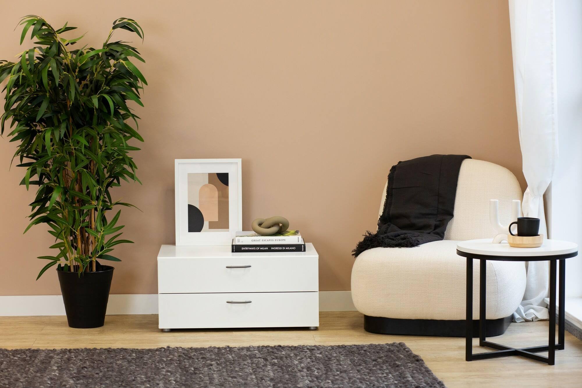 Dmora - Cassettiera Limerick, Settimino multiuso, Comò camera da letto, Mobile con cassetti, 74x52 h35 cm, Bianco