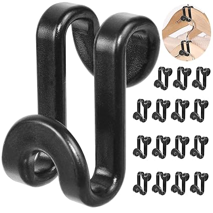 Clothes Hanger Connector Hooks 50PCS, BIGOU Space Saving Cascading Connection Hooks Plastic Outfit Hangers Extender Multi-Layer Huggable Hangers for Clothes Closet Cabinets Organizer (Black)