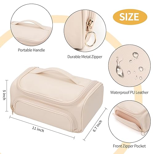 Miniatura 6 de CUBETASTIC Bolsa de maquillaje, bolsa de cosméticos de gran capacidad para viajes, bolsas de maquillaje portátiles para mujeres, estuche de