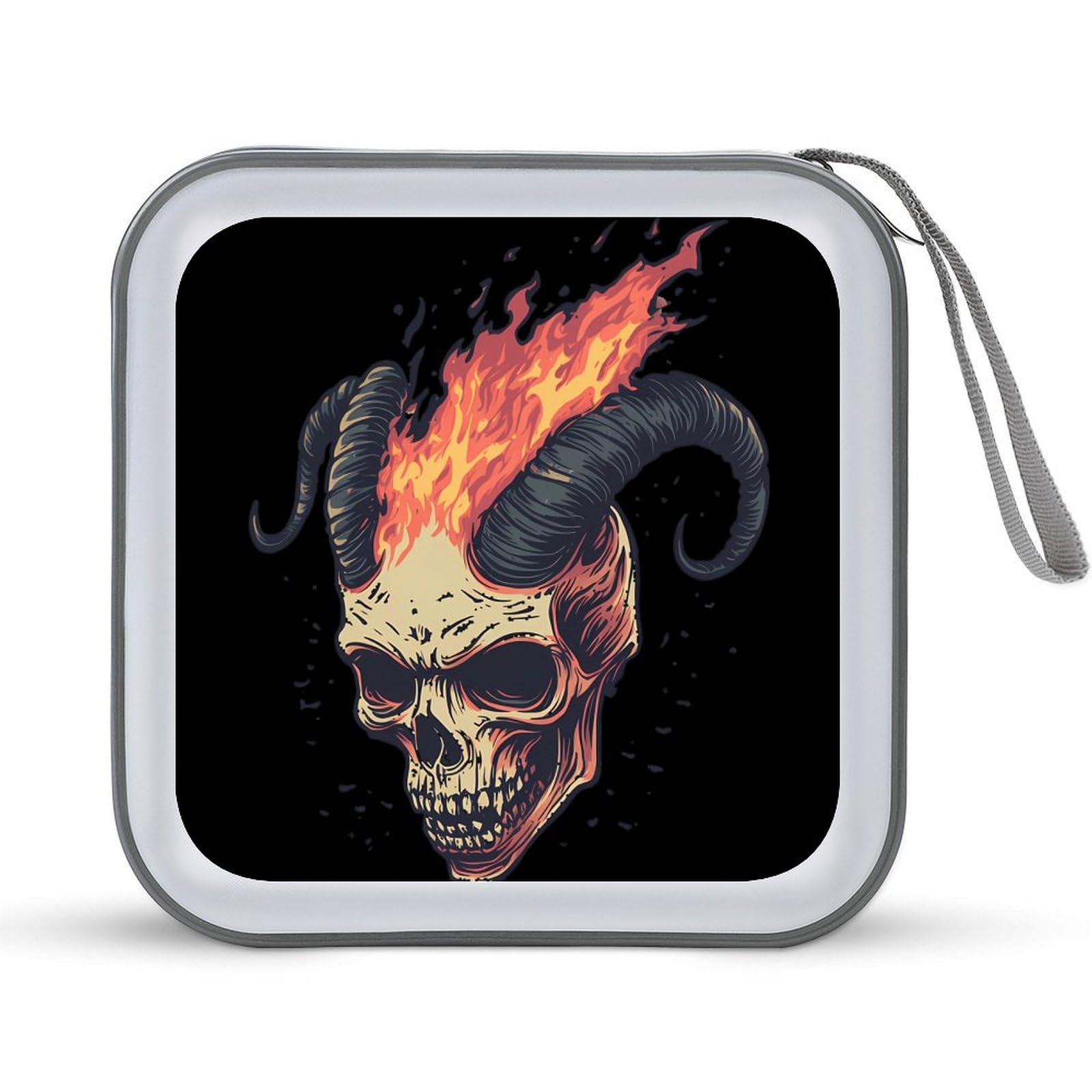 Skull Goat CD Case Plastic DVD Case Holder Wallet Disc Storage Organizer for Car Travel