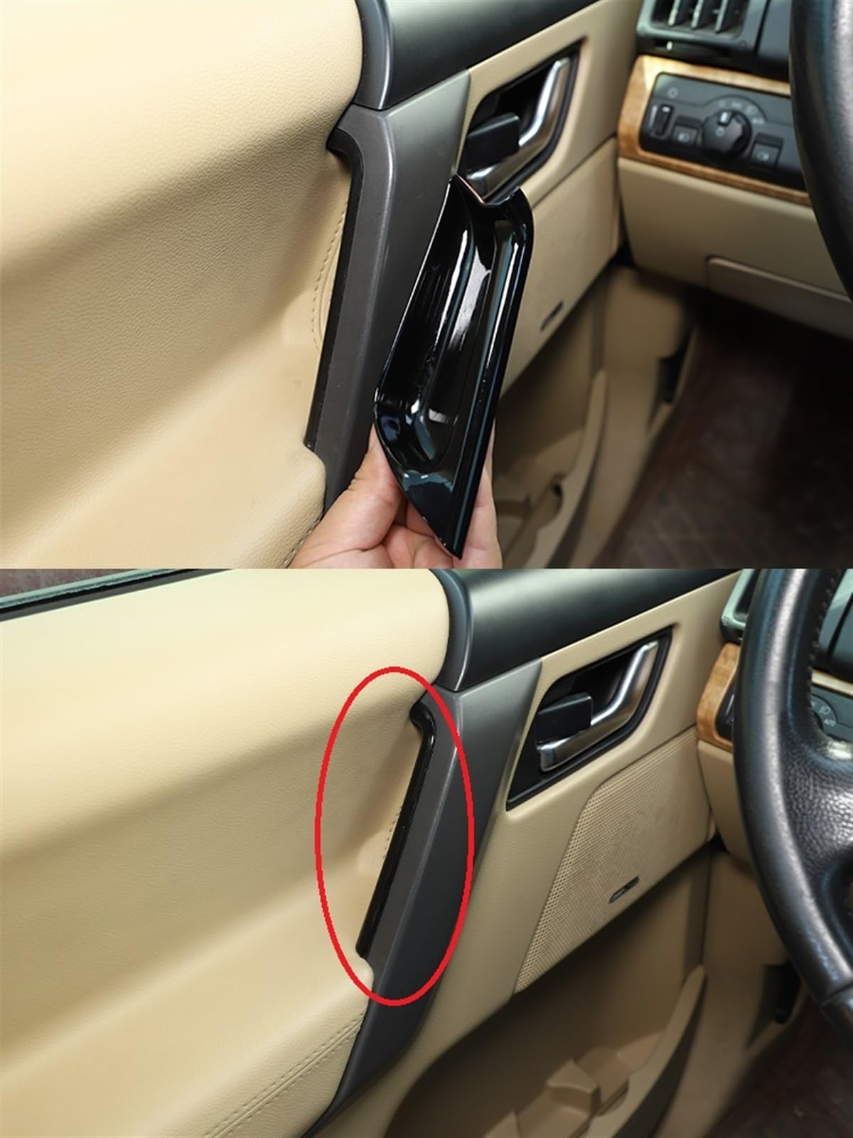 Komponenten 4 Stück ABS Schwarz Innentürgriff Pull Schutzhülle Dekorativer Aufkleber Für Land Rover Für Freelander 2 2007-2015