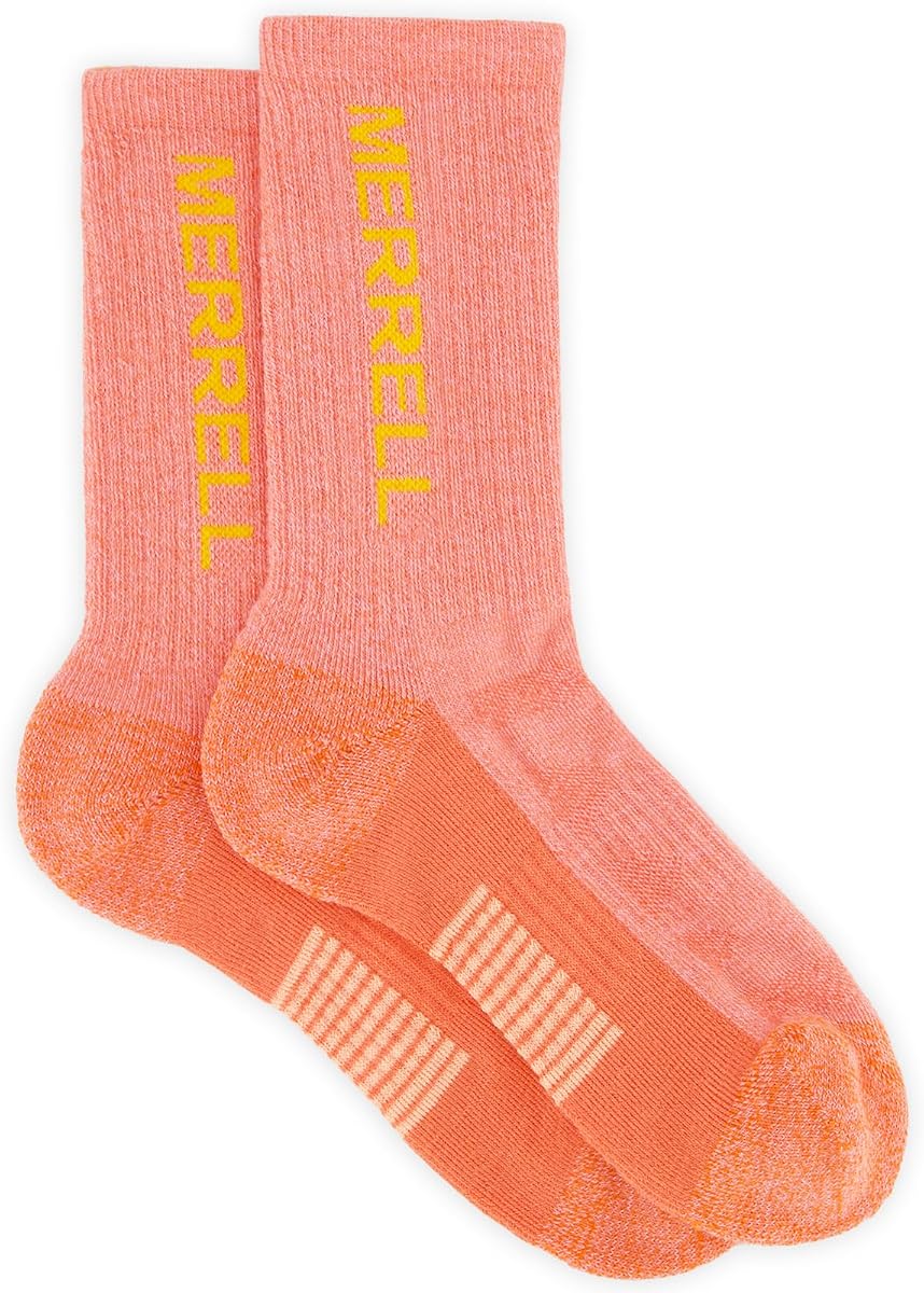 Merrell Calcetines unisex Moab Hiking Crew, calcetines con amortiguación completa para senderos resistentes