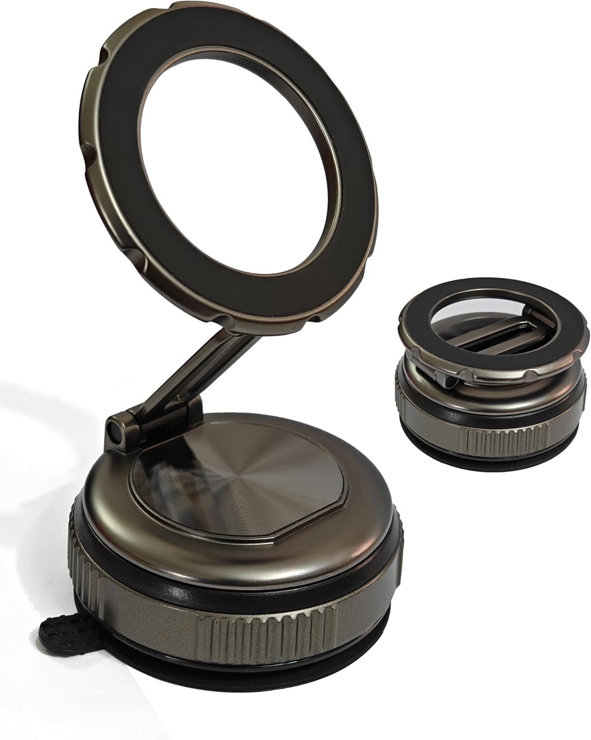 Magnetic Phone Holder for Car, Vacuum Suction Cup Magsafe Car Mount with N55 Magnets, Foldable Aluminum Phone Mount Compatible with iPhone 17 16 15 14 13 12 and All Magsafe Cases