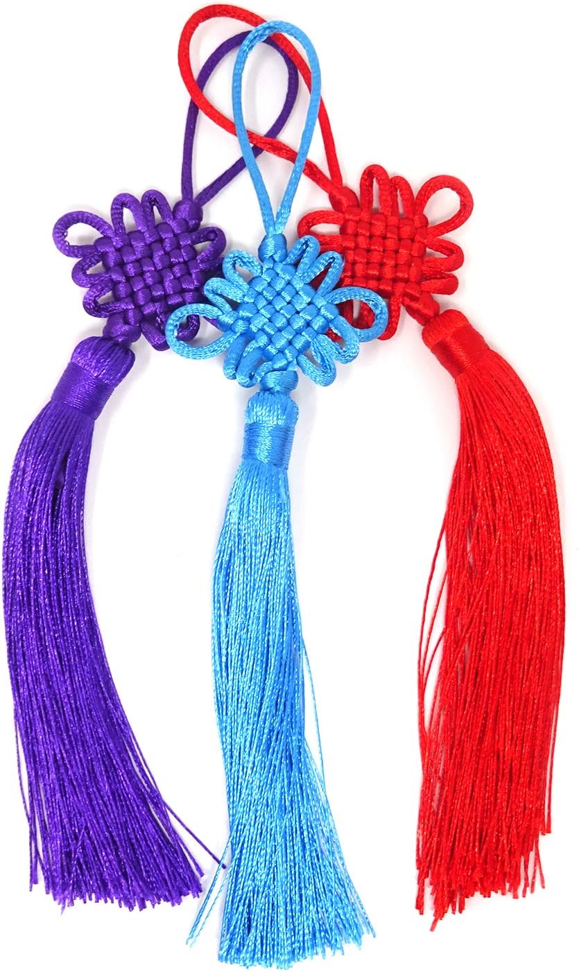 Honbay 10PCS Handmade Chinese Knot Tassel Hanging Decorations, Random Colors