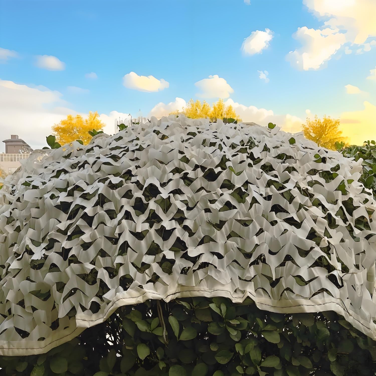 Sonnensegel Wasserdicht Tarnnetz Beige 5.5x8.5m Sonnenschutz Terrasse Armee-Militärnetz Camouflage Netz