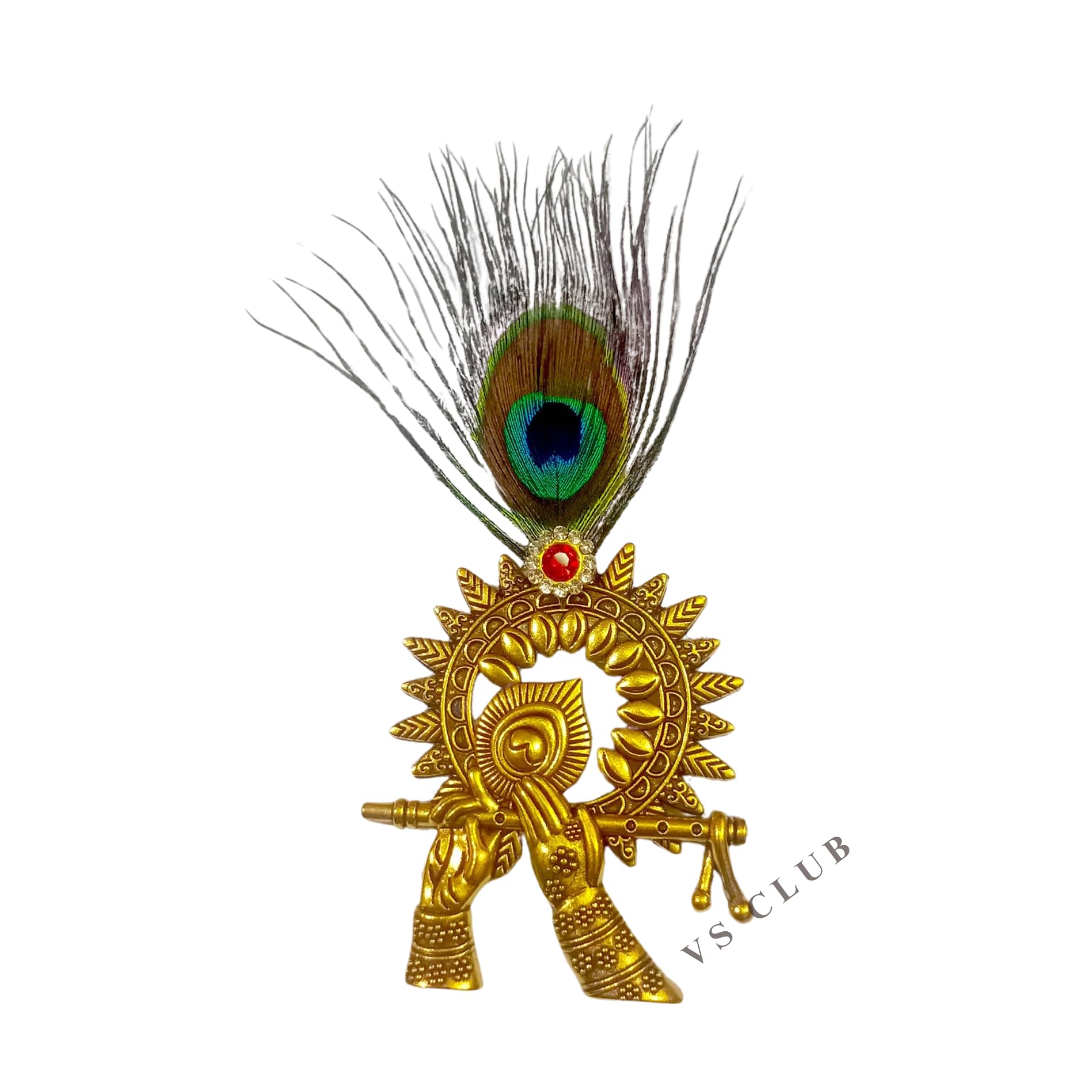 vs club Peacock Feather Brooch with Pearl Tassel, Gold-Toned |Lapel Pin For Men Suit, Sherwani | cystal studded |Krishna Mor Pankh-picture-44
