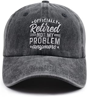 Nxizivmk Retirement Gifts for Women Men, Retirement Party Decorations Hats, Funny Officially Retired Birthday Hat, Adjustable Cotton Old Man Baseball Cap for Grandparent Coworker Friend Nurse Teacher