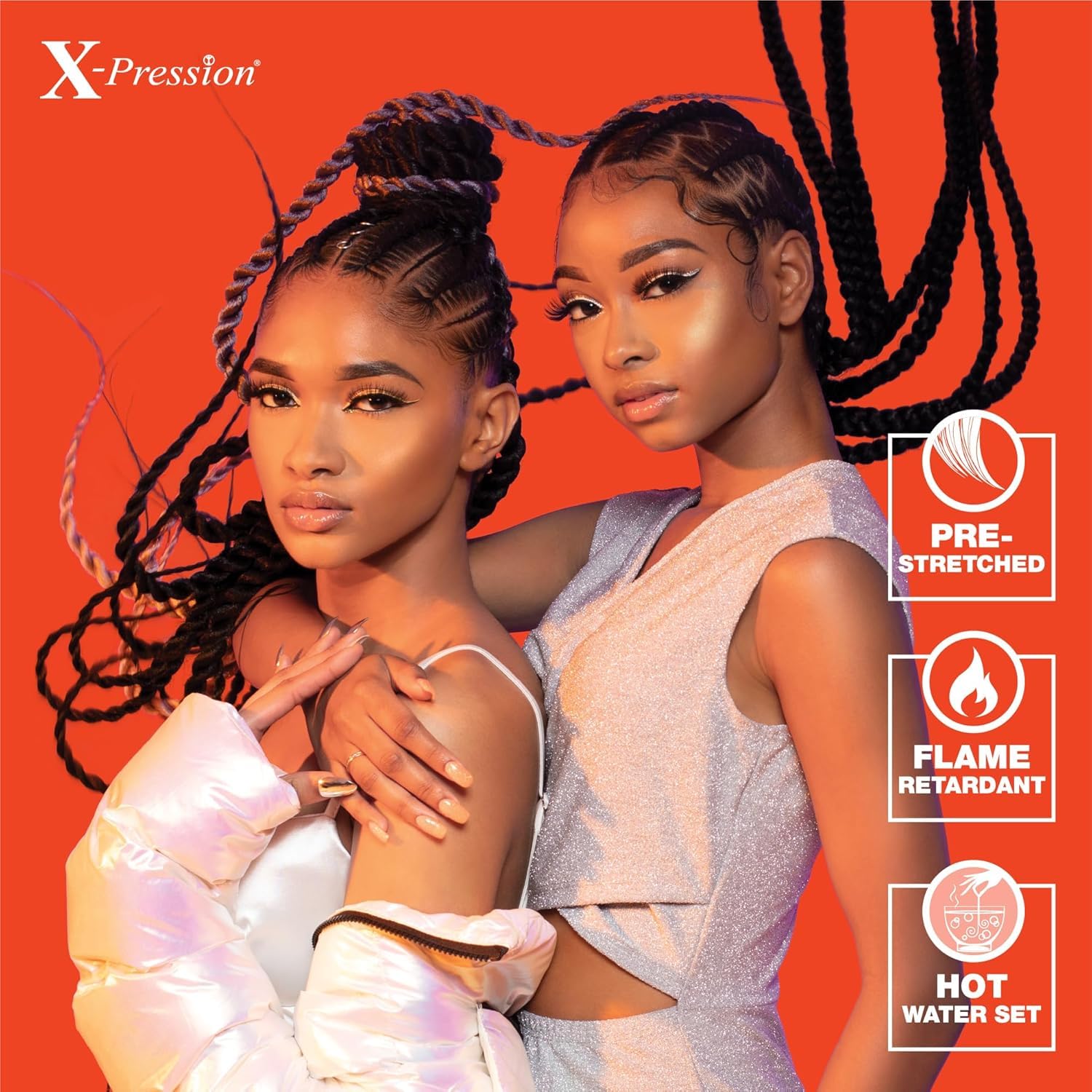 Sensationnel X-pression prestretched braiding hair - 10x braid 48 inch all kanekalon flame retardant synthetic braid for box braids and twists (4 MEDBROWN)