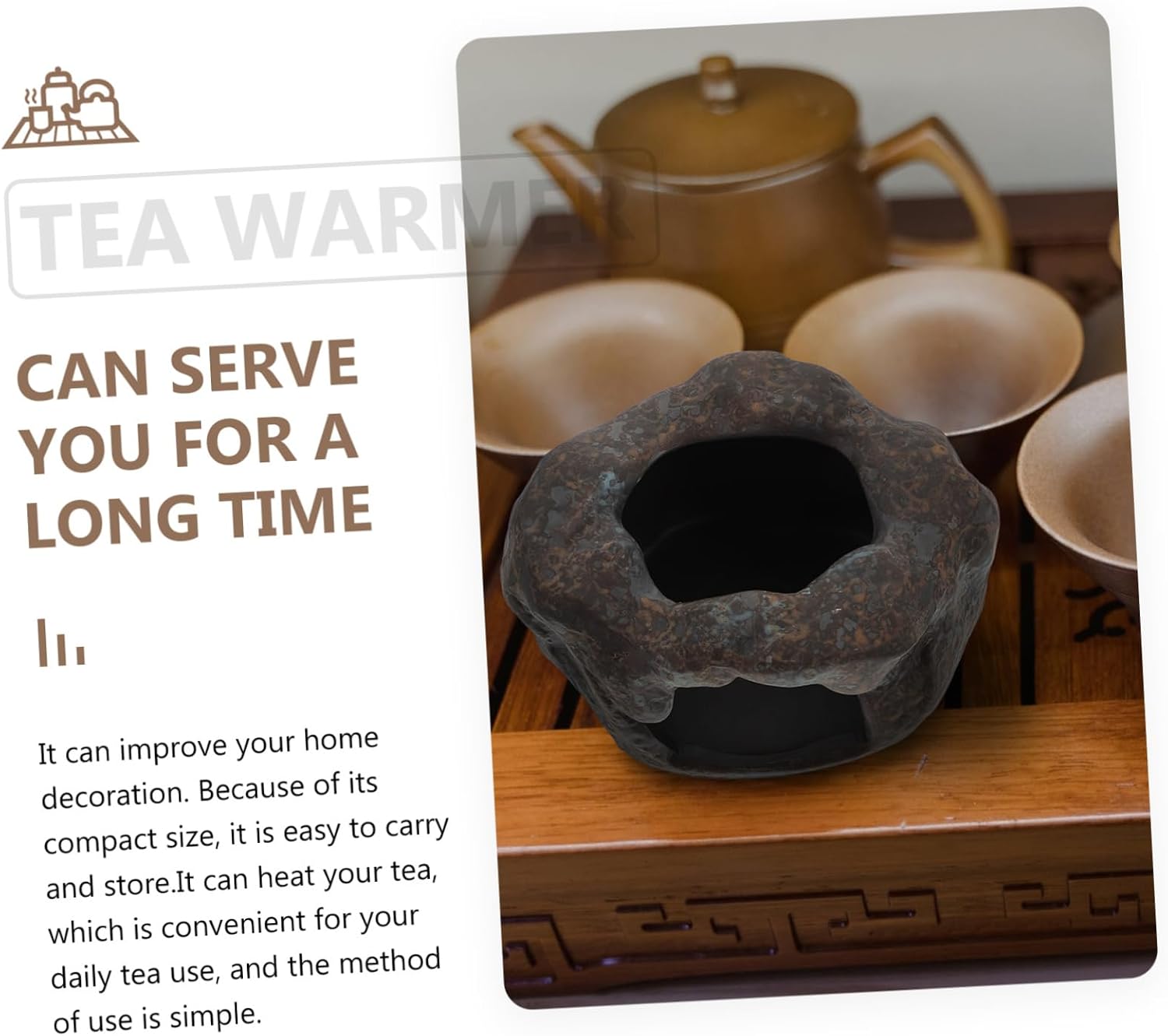 ABOOFAN Retro Tea Stove Holder Ceramic Teapot Warmer Candle Stand Non-Slip Base Teapot Candle Tea Pot Heater