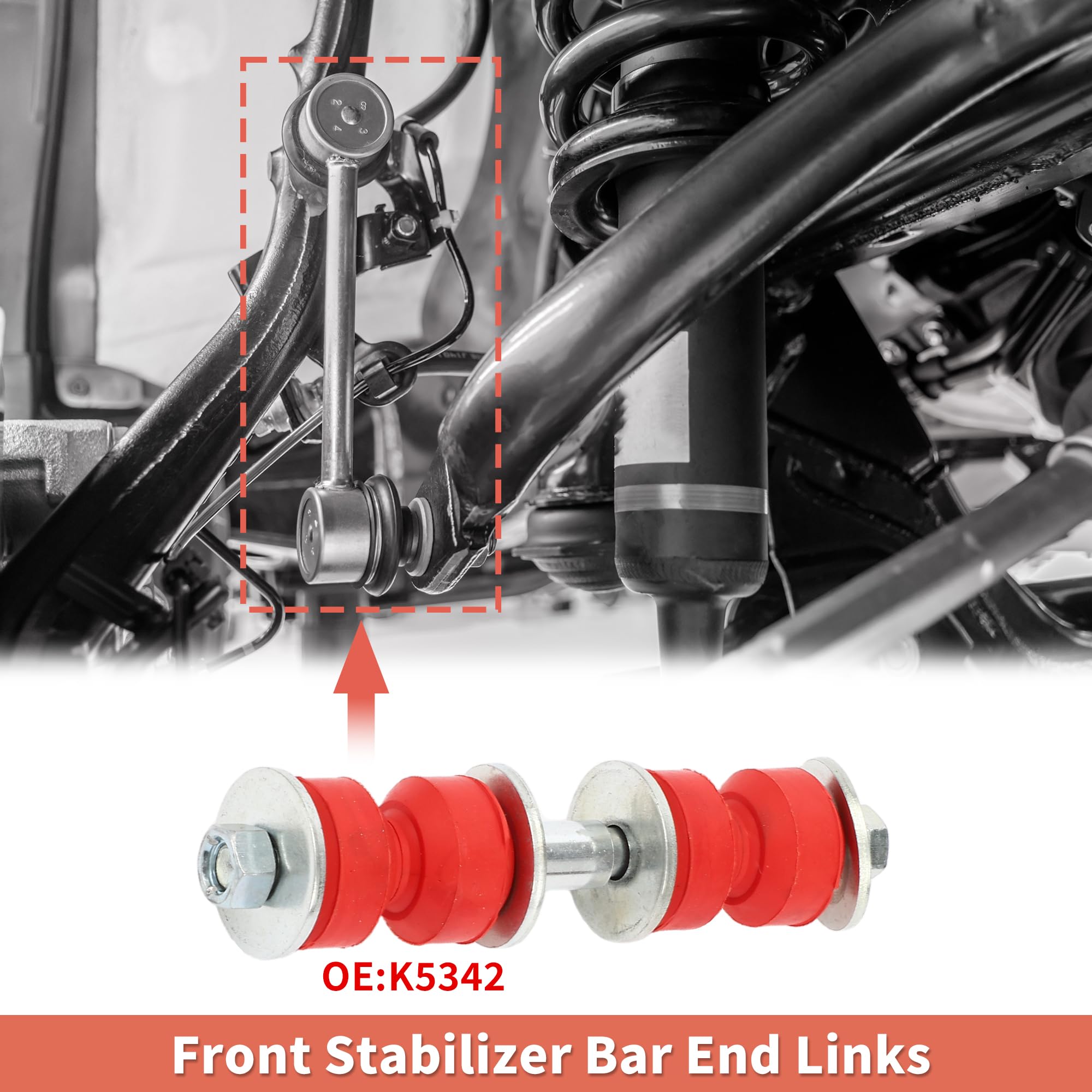 ABSOPRO Zestaw łączników przedniego drążka blokującego do Chevroleta Impala 2000-2013 Chevrolet Venture 1997-2005 K5342