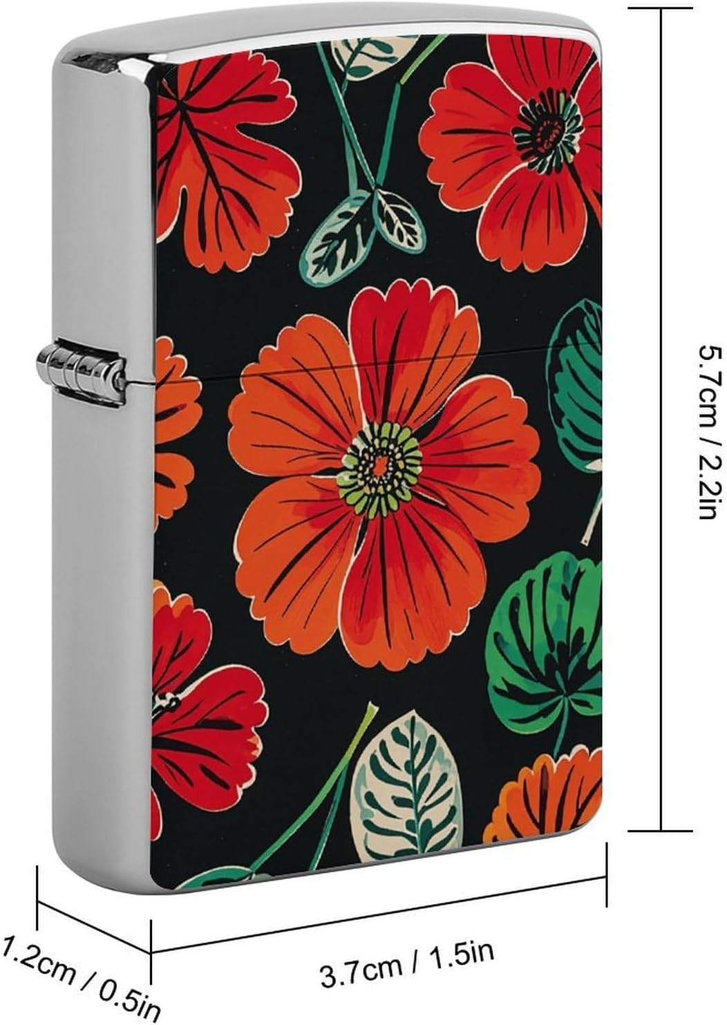Metal Lighter Case Protective Cover, Vintage Flower image 2
