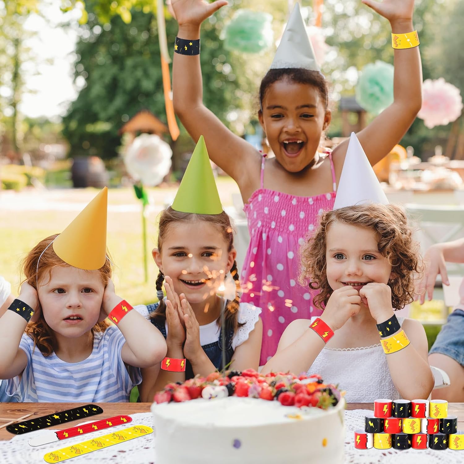 Cartoon Animation Slap Wristband, 24 Pack- Birthday Party Favors