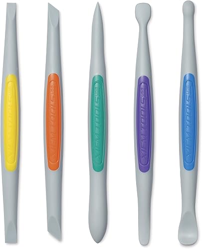 Xiem Tools Herramientas de acabado de arcilla de silicona, juego de 5 piezas, flexible, firme, tamaño mediano