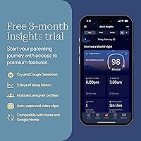 Vista 6 de Nanit Monitor de bebé Pro Smart - Cámara de video Wi-Fi de 1080p, audio de 2 vías, mira a tu bebé desde cualquier lugar, notificaciones