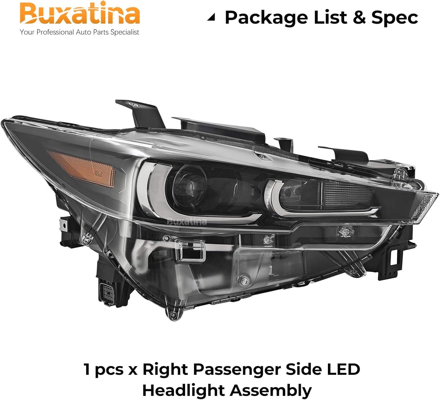 KSD6-51030 Right Passenger Side LED Headlight Assembly w/o AFS w/o DRL Compatible with Mazda CX-5 2022-2025 Right LED Headlamp Assembly Replace# KPF1-51-031D KPF1-51-031 KPF1-51-031A