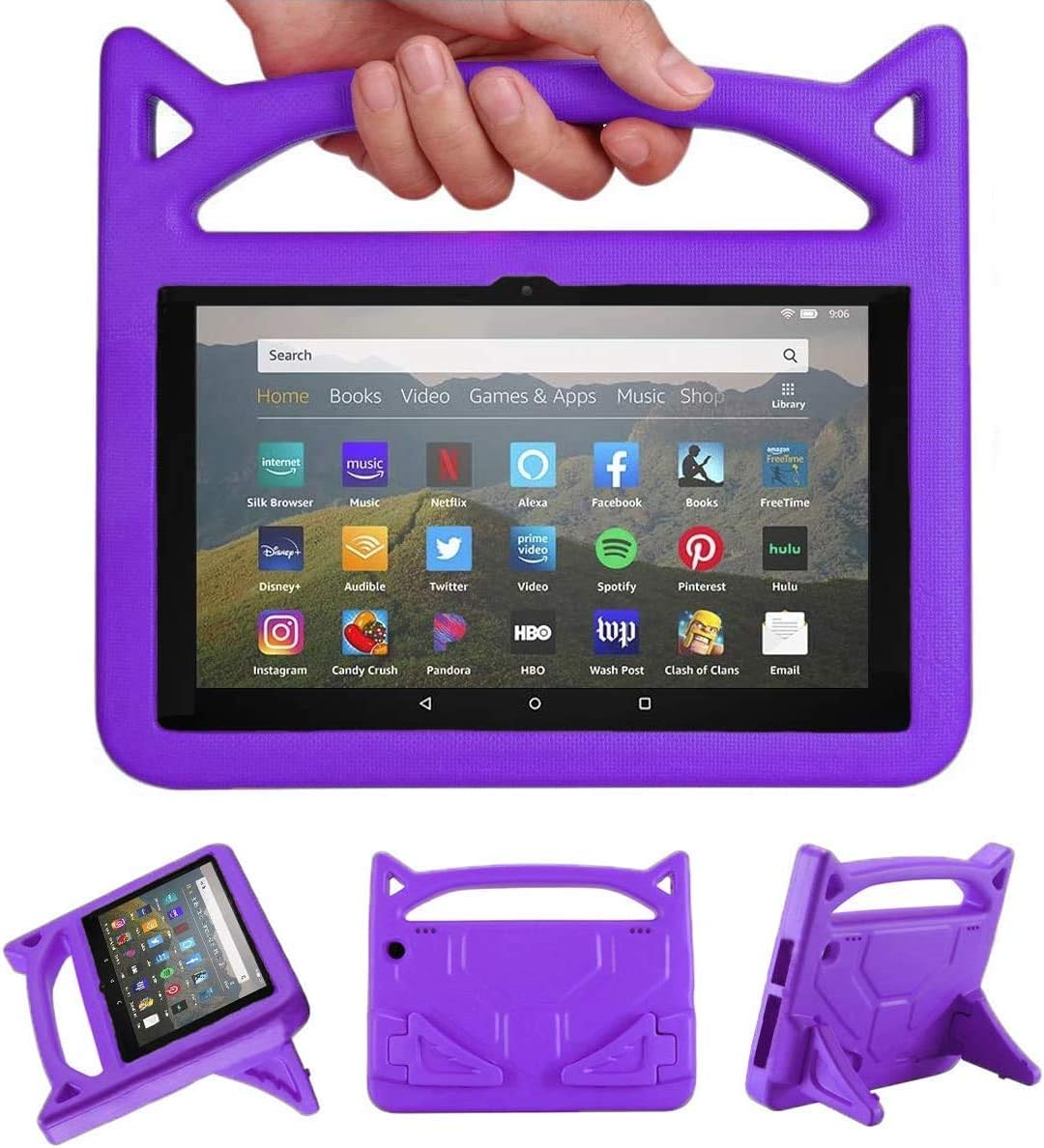 2020 Newest Amazon firl Kindle 8 Tablet case Waterproof and Dirt-Resistant Lightweight 8 inch Portable Tablet case for Kids Fire 8 HD Tablet Case(10th Generation, 2020 Release) (Red-1)