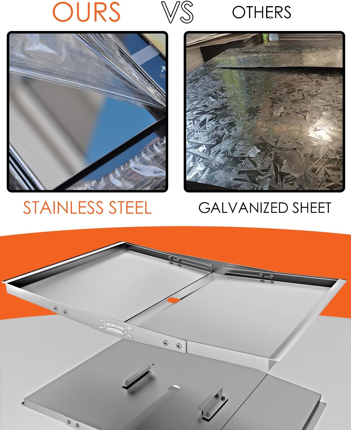 Stainless Steel Grease Tray with Catch Pan, Dyna Glo Grill Replacement Parts - Universal Drip Pan for 4/5 Burner Gas Models from Nexgrill, Charbroil, Expert Grill, BHG and More (24"-30") thumbnail