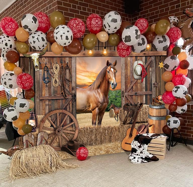 Fondo fotográfico vaquero rústico 7x5FT miniatura 3