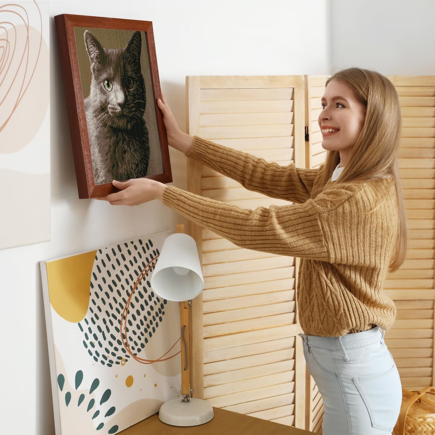 DIAMOND DOTZ Smokey Cat Diamond Painting Kits for Adults - Diamond Art Kits a Relaxing Creative Craft Kit with Dotz Gems 14.8"x11.8"
