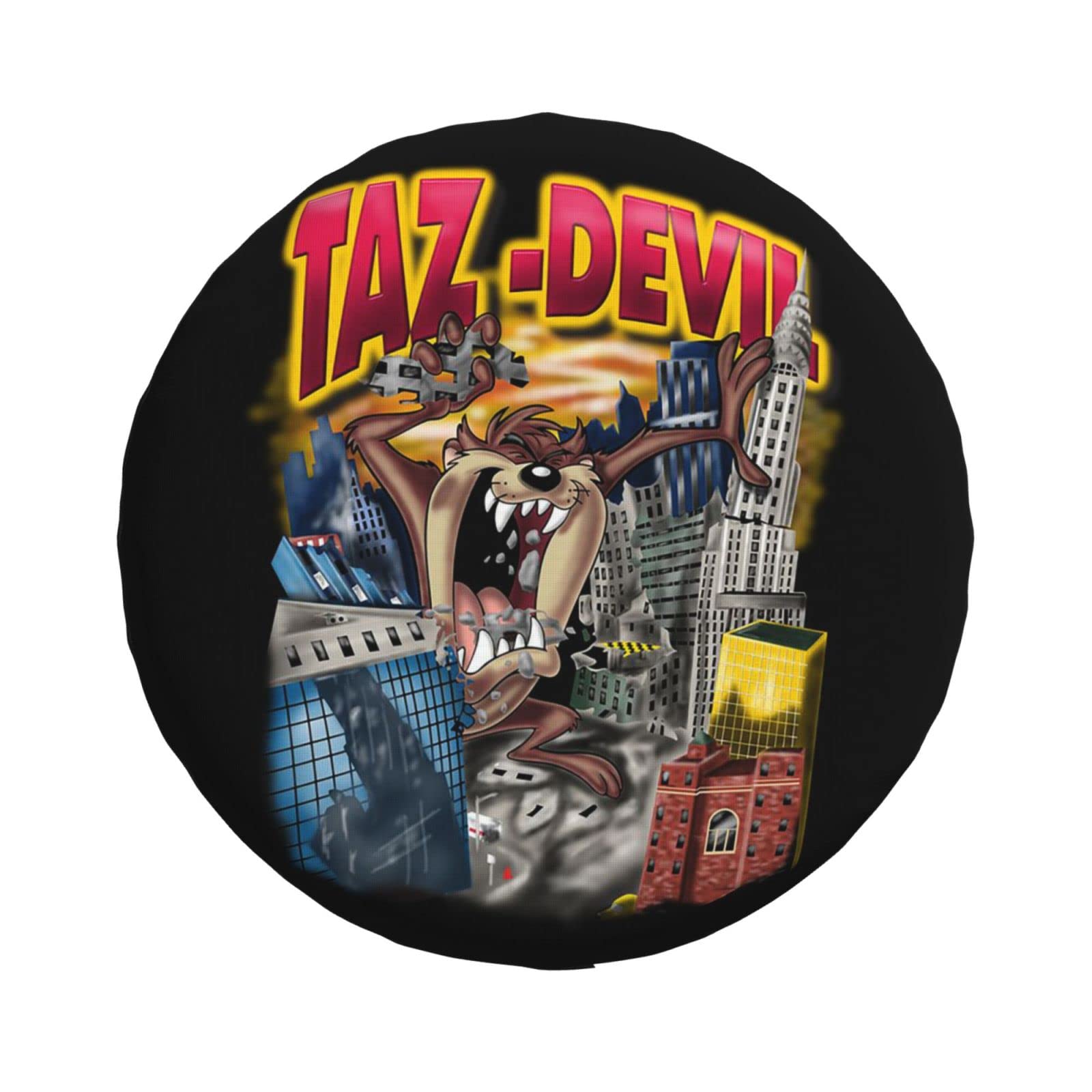 Tasmanian Cartoon Devil Taz Anime Spare Tire Cover Sunscreen Waterproof Wheel Protector for Trailer Rv SUV Truck and Many Vehicle 16 Inch