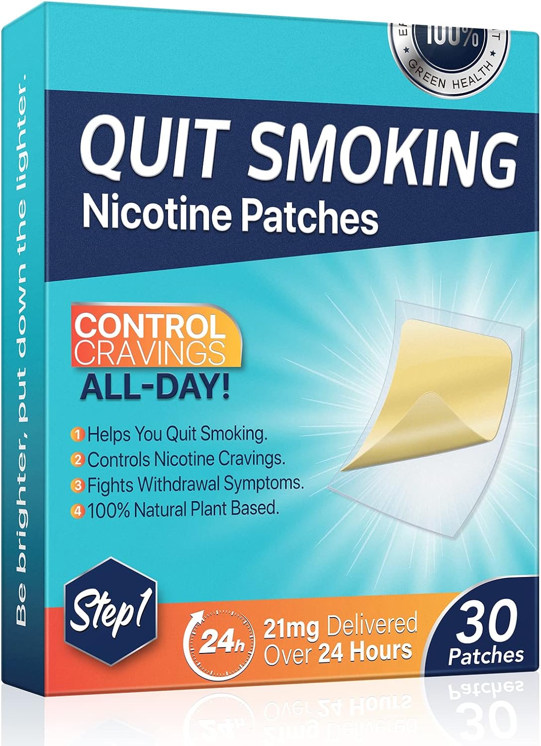 Smoking Aid Stop Smoking Patches Step 1 to Quit Smoking Patche Step 1 Easy and Effective to Quit Smoking-30 Patches,21 mg : Health & Household