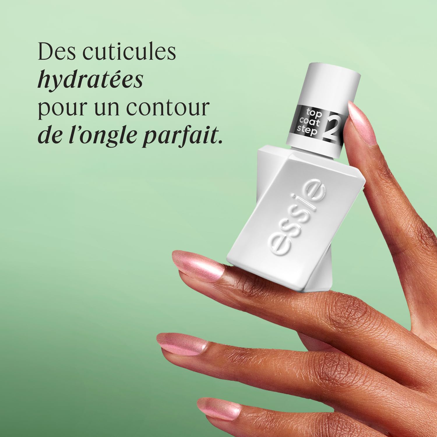 ESSIE - Gel Couture Top Coat - Vernis à Ongles de Finition - Effet Gel Sans Lampe UV - Longue Tenue Jusqu'à 15 Jours, Brillance Miroir & Anti-Écaillement - Vegan - Teinte : Transparent - 13,5 ml