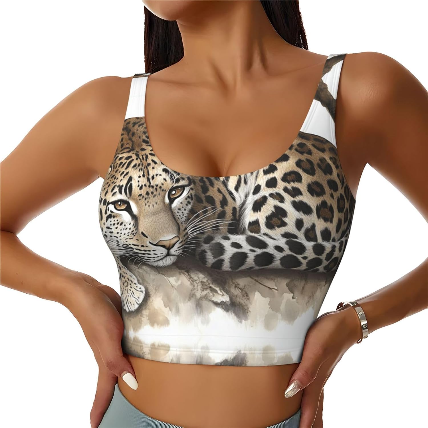 Illustration of Wild Animals Women's Sports Bras - High Support Workout Tops for Women, Bralettes with Support