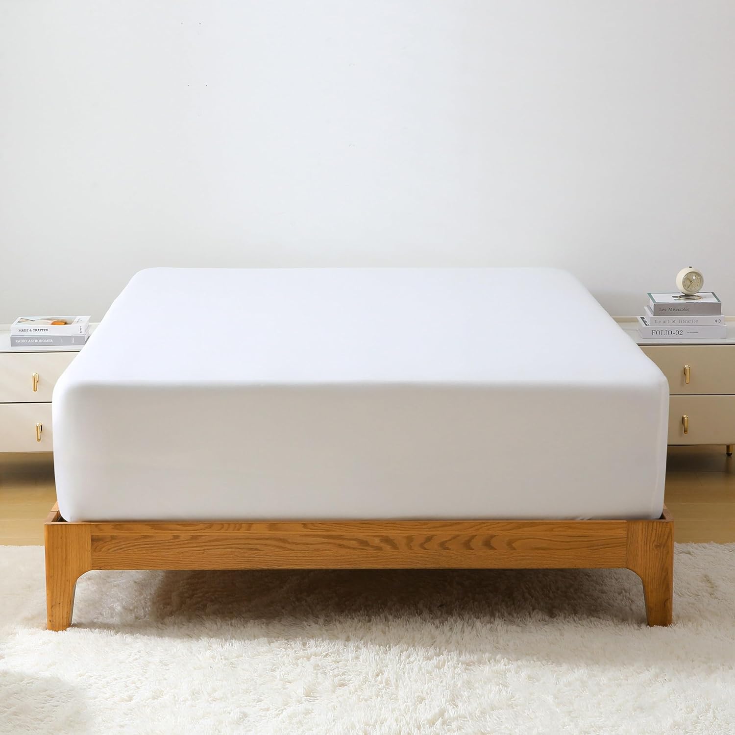 GOKOTTA Fitted Sheet Only 15 Inch Pocket Bamboo Rayon Fitted Sheet, Super Soft and