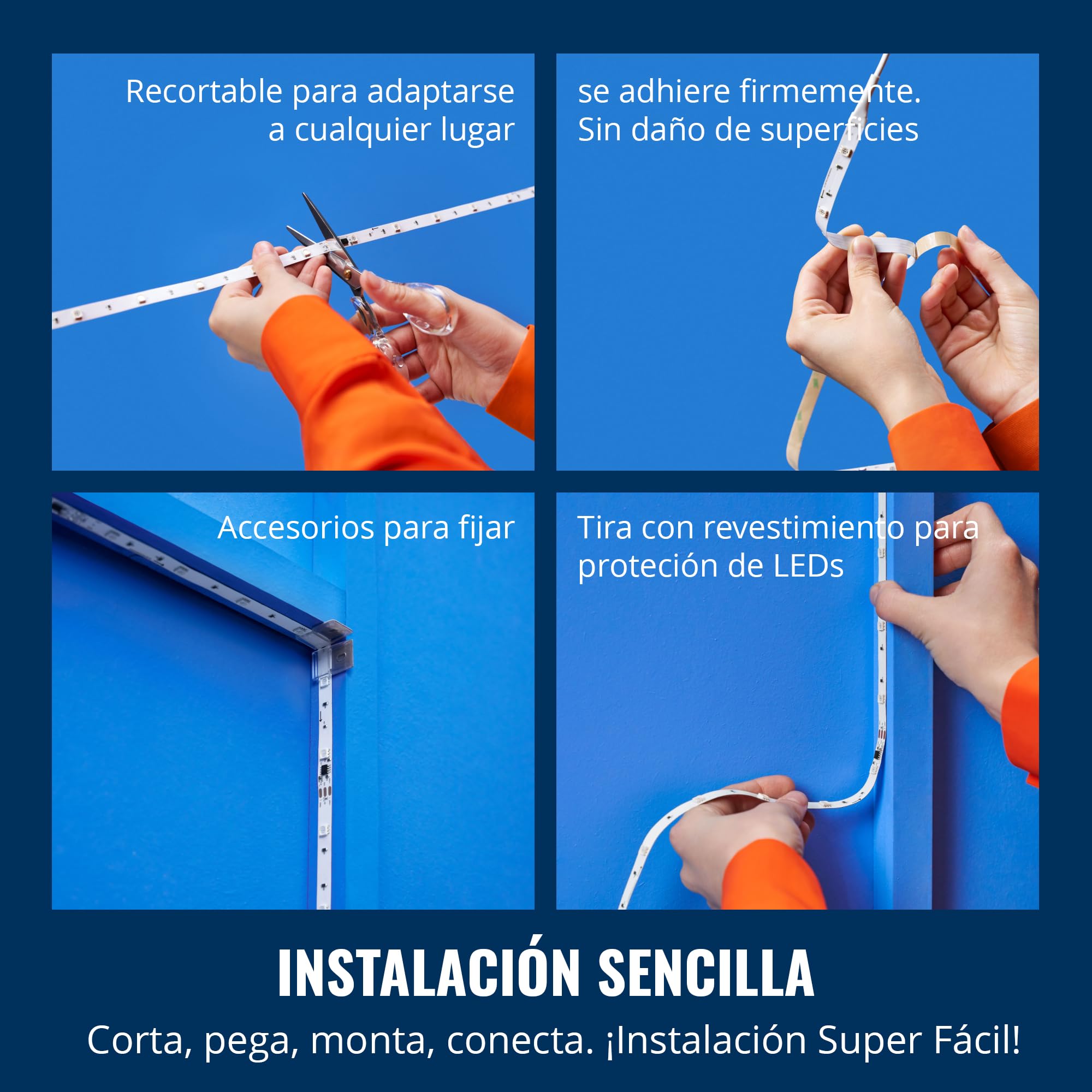 WiZ - Tira led inteligente 10m, RGBIC, incluye alimentador, hasta 16 millones de colores, conéctala vía WIFI, con tecnología SpaceSense, control via App o Voz y compatible con Alexa y Google Home